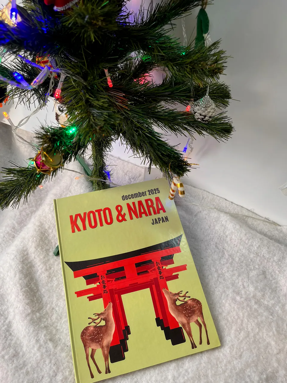 Kyoto & Nara kapaklı fotokitap, yılbaşı ağacının altında